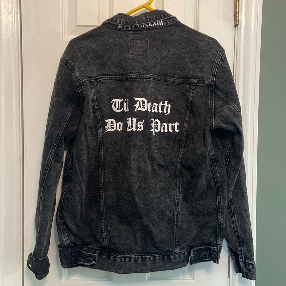 Til Death Do Us Part Black Denim Jacket